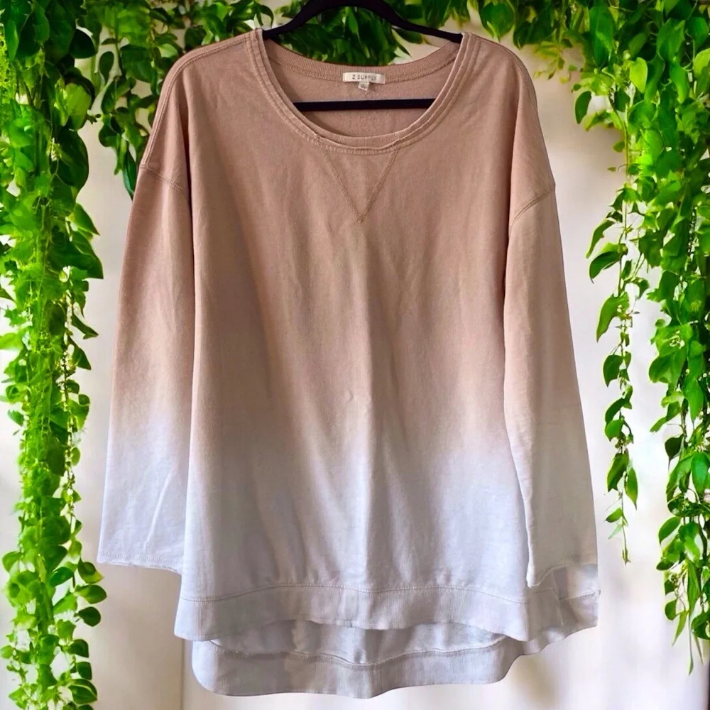 Z SUPPLY Ombre Weekender Pullover L Oversized Cozy - Picture 3 of 7